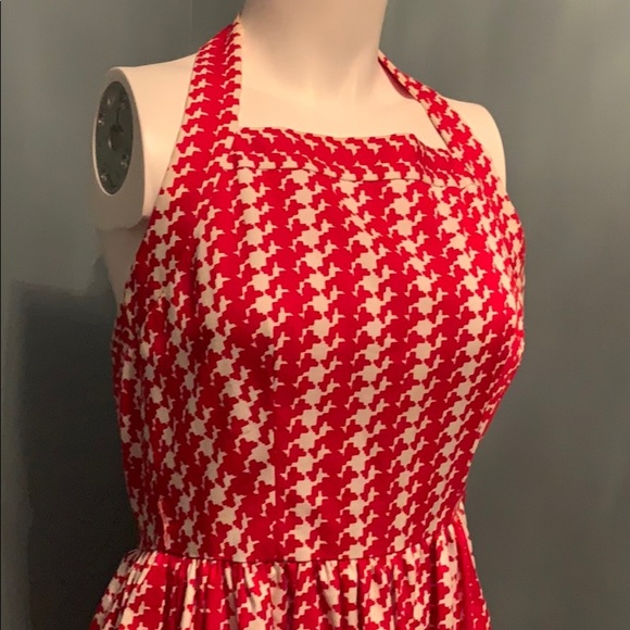 Vintage Albert Capraro Cherry Red & White Halter Dress 4 - Picture 1 of 7